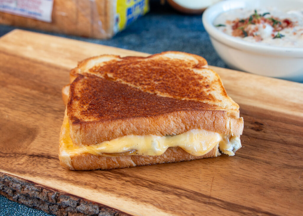 Gouda Mushroom Onion Grilled Cheese