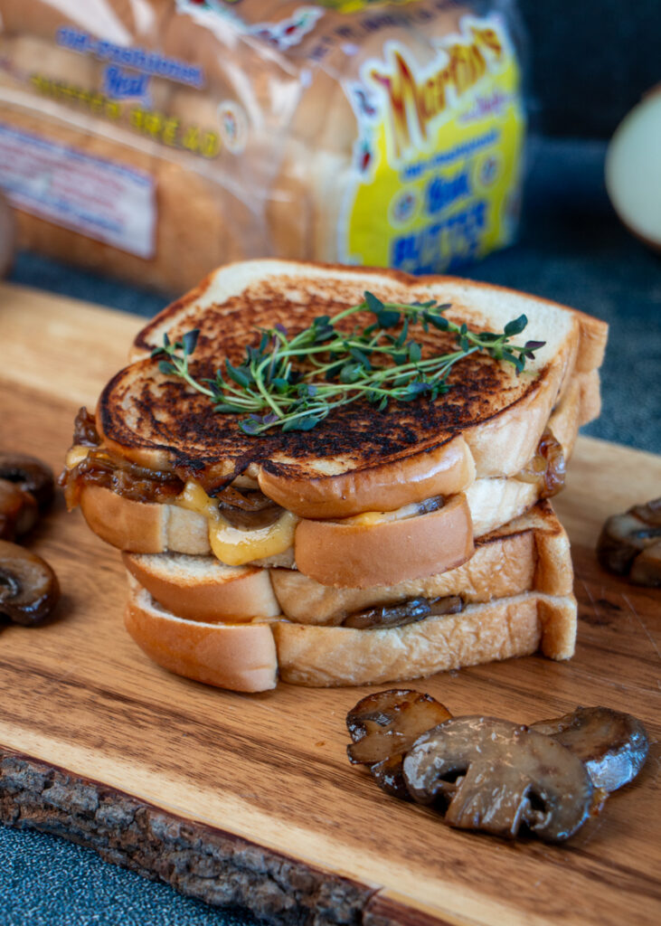 Gouda Mushroom Onion Grilled Cheese