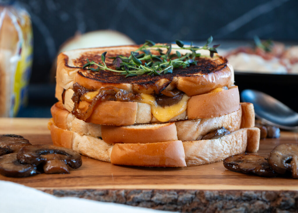 Gouda Mushroom Onion Grilled Cheese