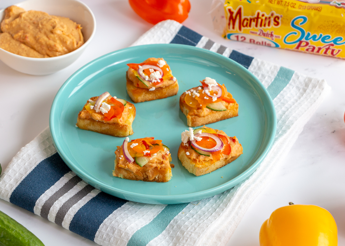 Hummus Crostini - Martin's Famous Potato Rolls and Bread