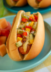 Homemade Pickle Relish Hot Dogs