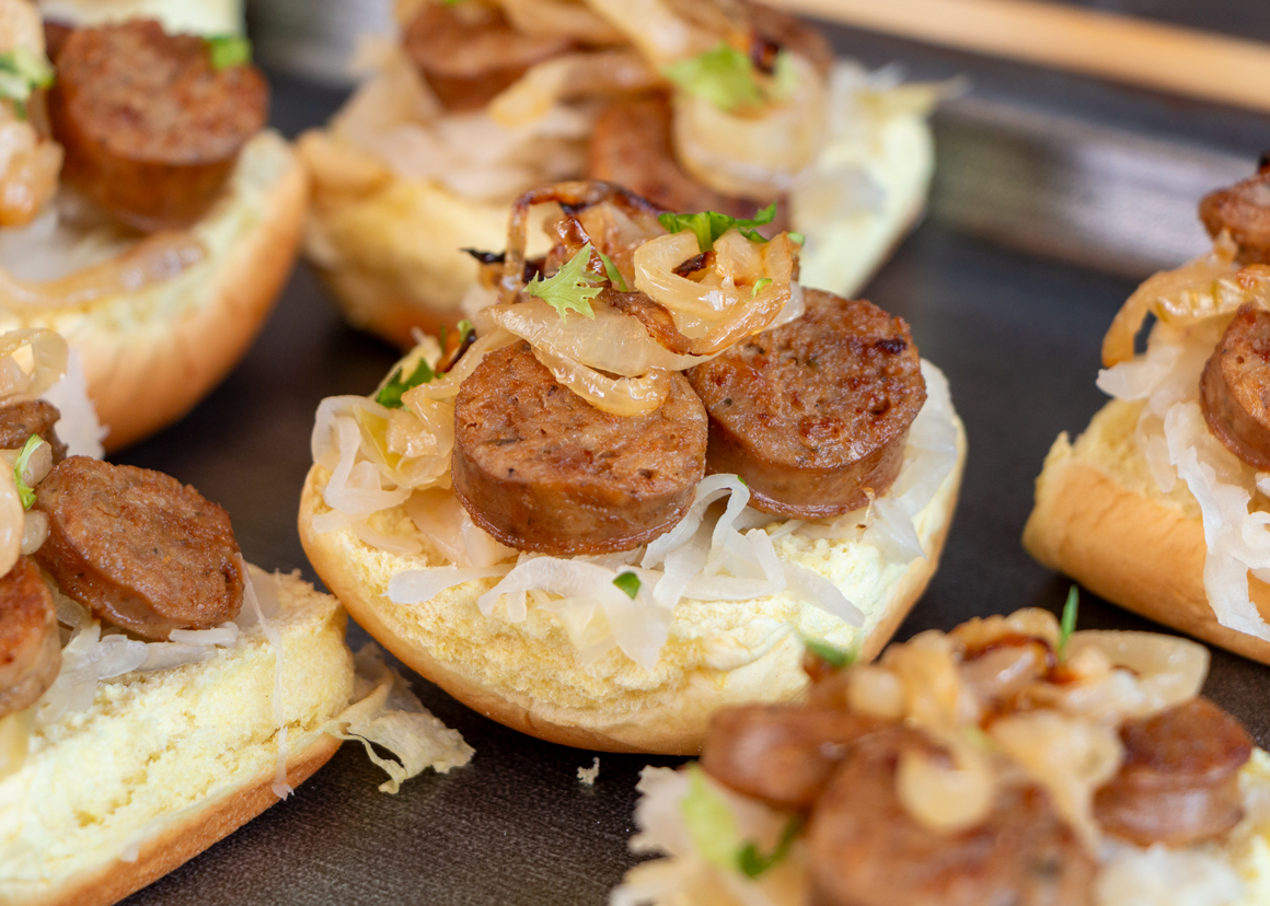 Potato Roll Sausage Stacks - Martin's Famous Potato Rolls and Bread