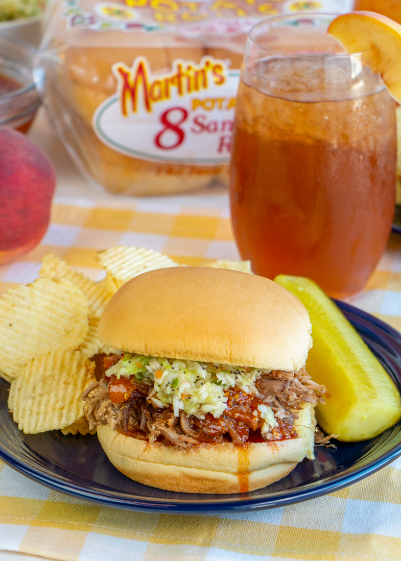 Pulled Pork with Peach BBQ Sauce