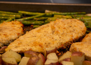 Sheet Pan Crispy Parmesan Garlic Chicken