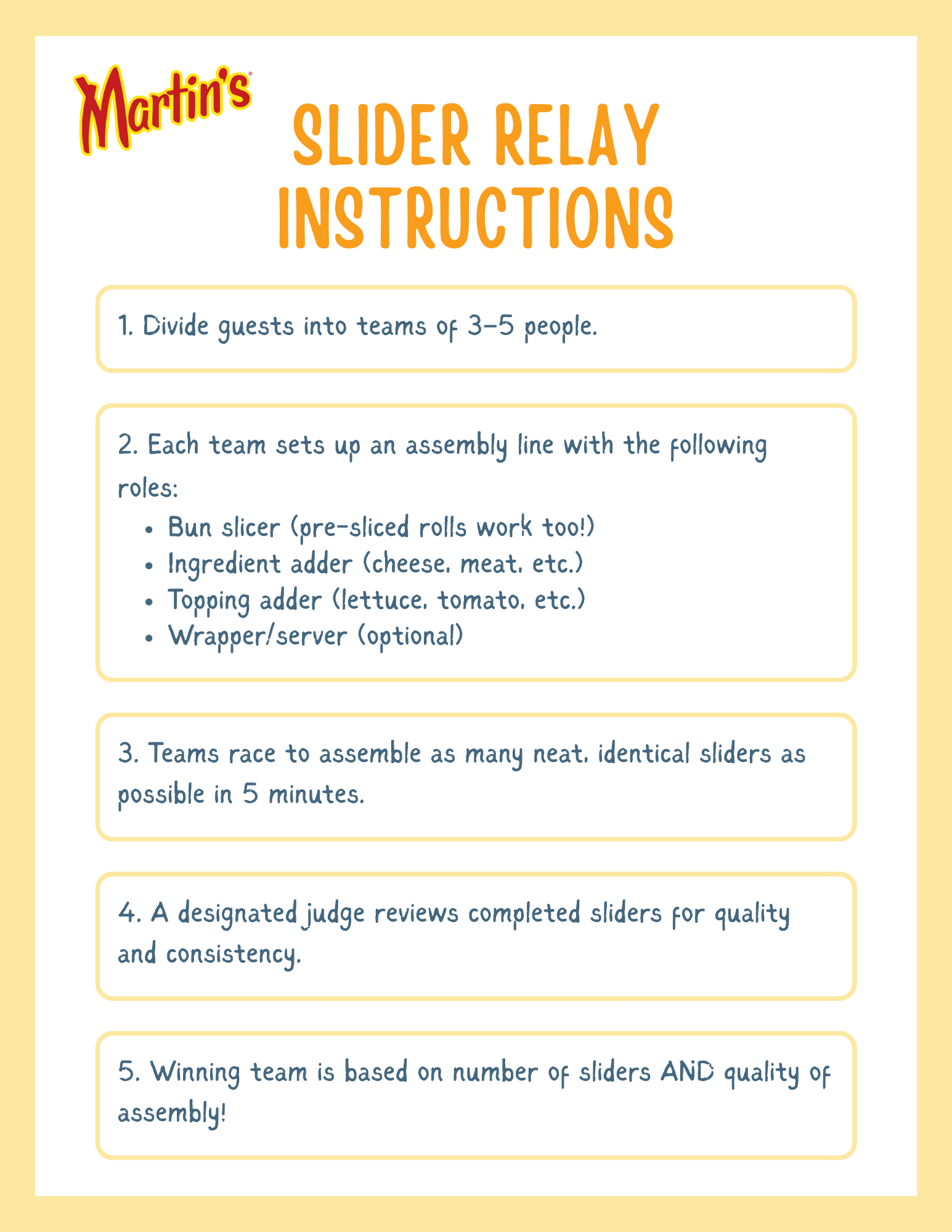 Labor Day Slider Relay Instructions