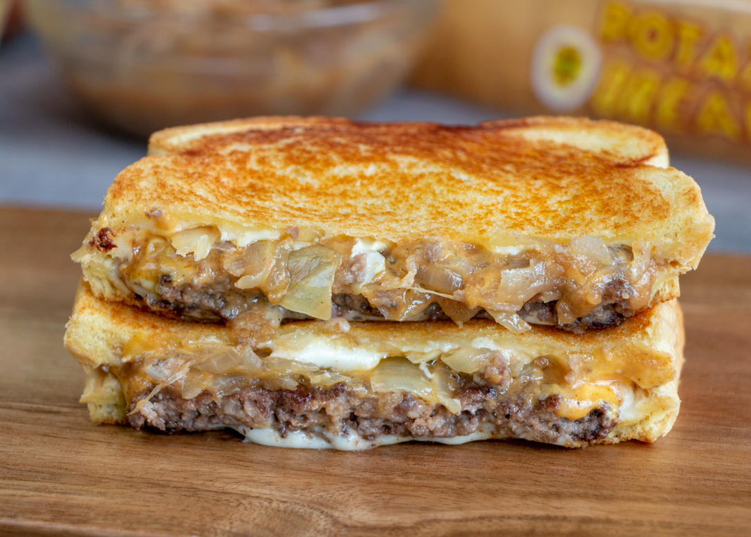 Smash Burger Grilled Cheese - Martin's Famous Potato Rolls and Bread