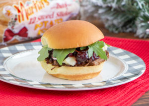 Steak and Brie Sliders with Cranberry Glaze