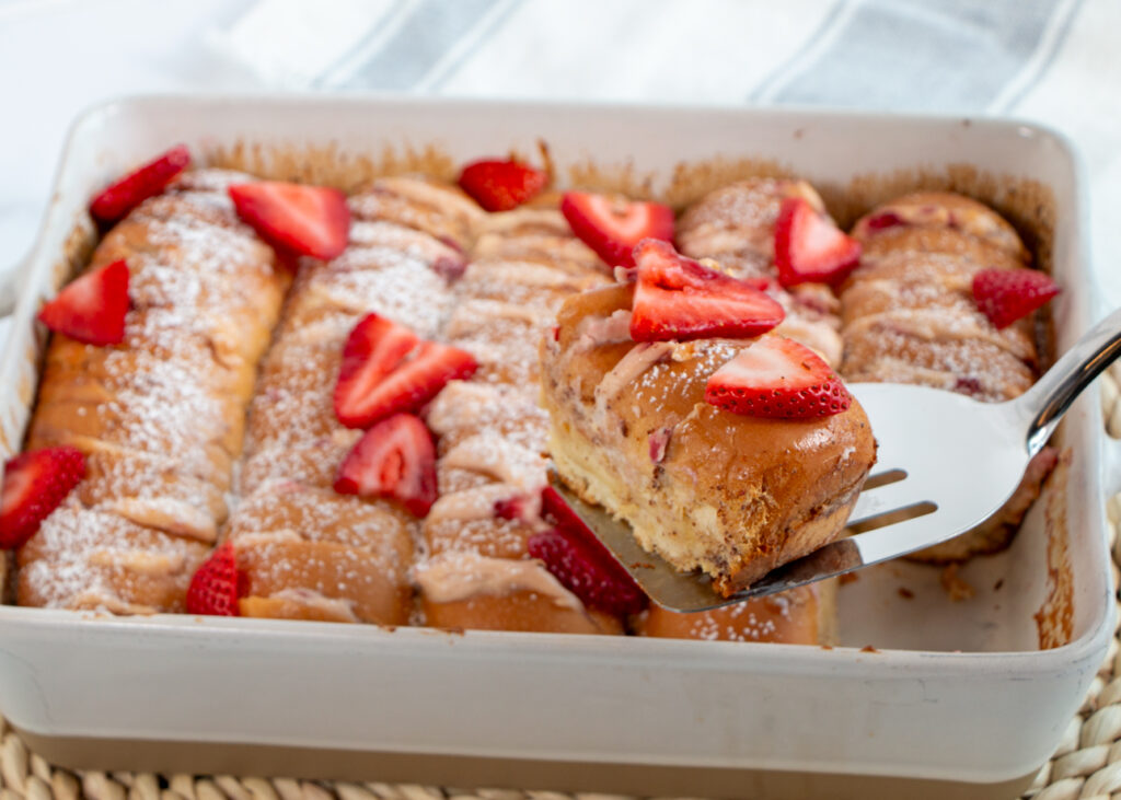 Strawberries and Cream French Toast Casserole