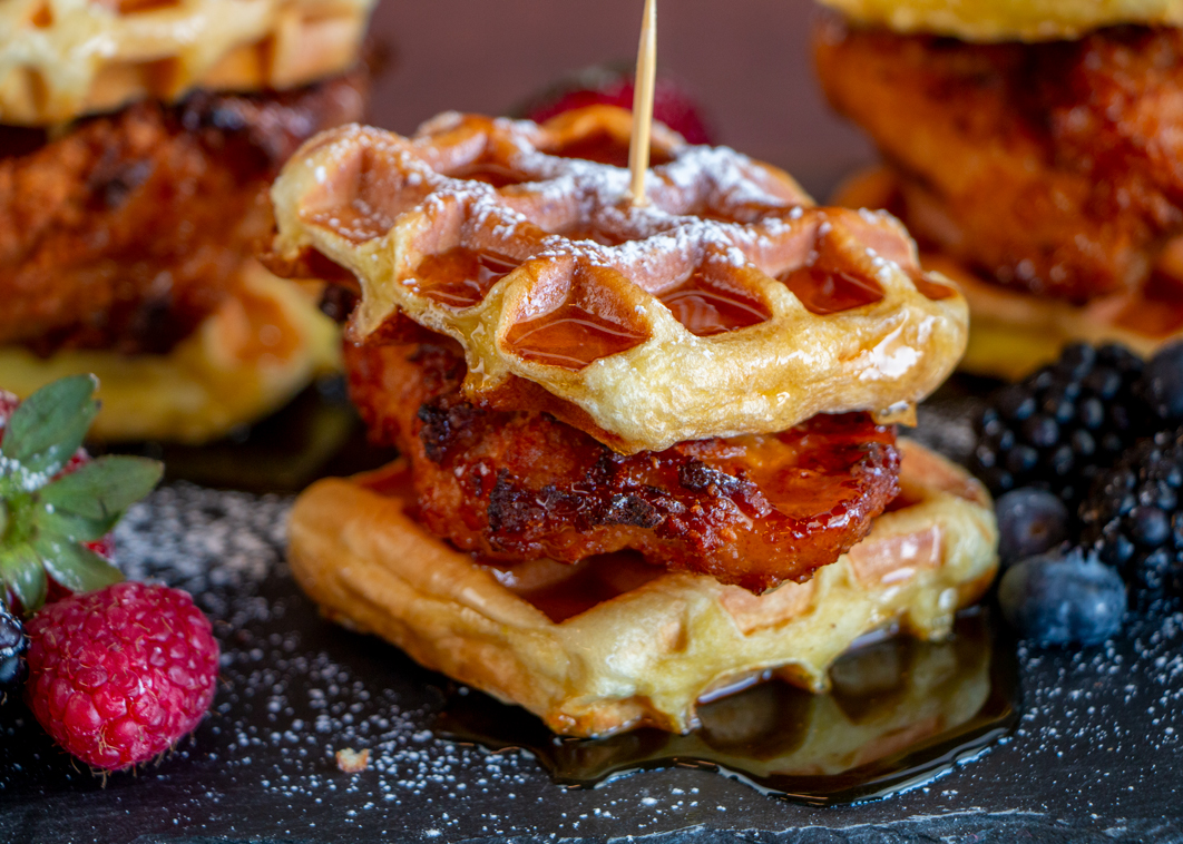 Chicken and Waffle Sliders - Martin's Famous Potato Rolls and Bread