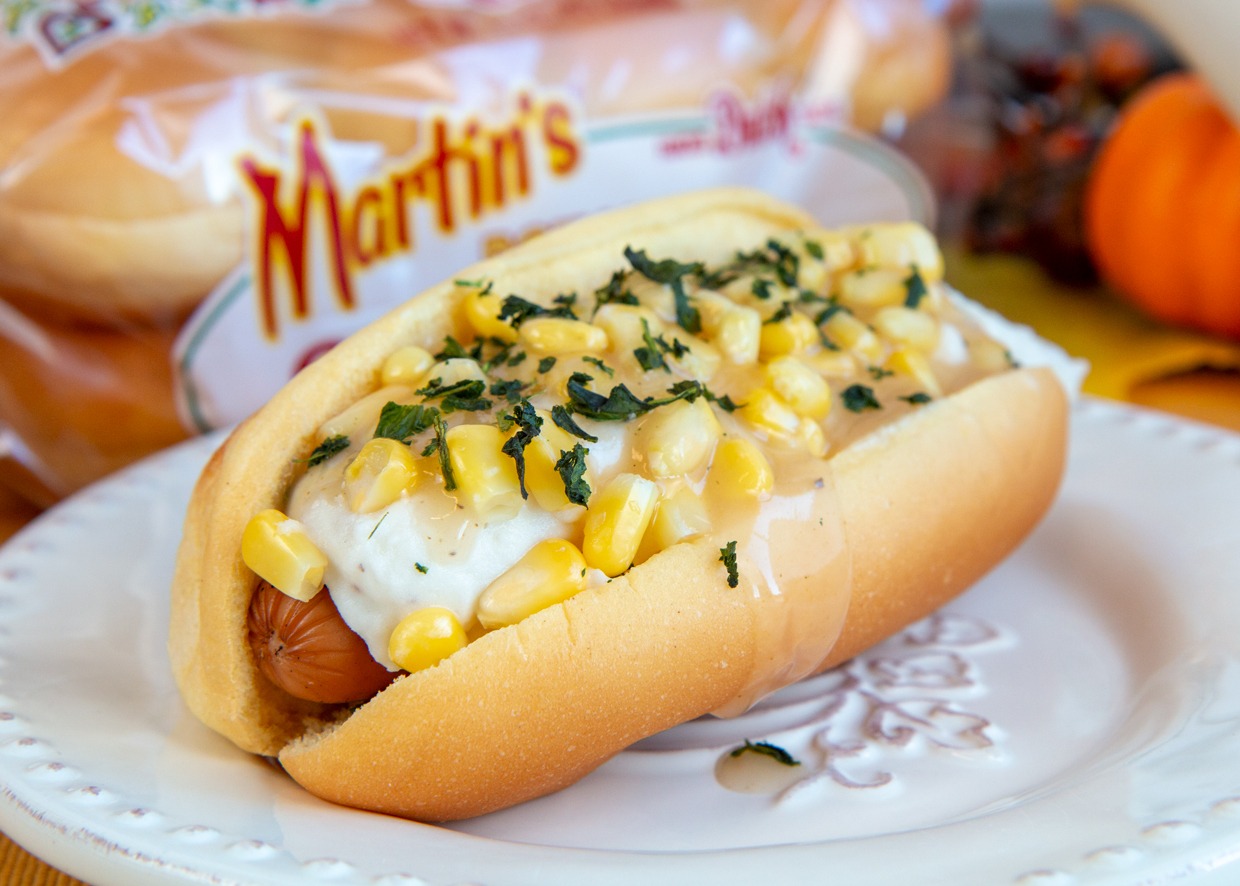 ThanksgivingLeftoverHotDog Martin's Famous Potato Rolls and Bread