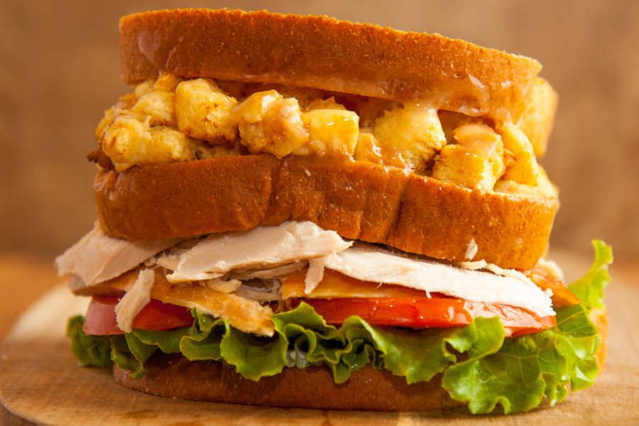 Thanksgiving Leftovers Recipe 16 - Turkey Stacker Sandwich