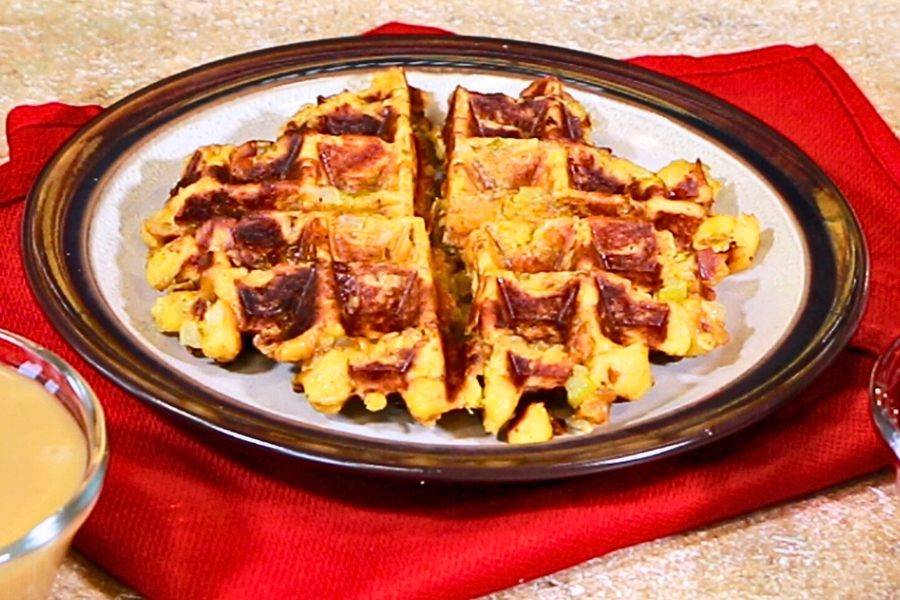 Thanksgiving Leftovers Recipe 9 - Stuffing Waffles