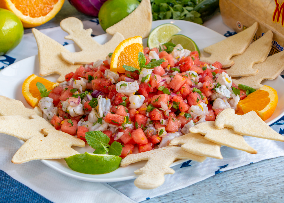 Watermelon & Shrimp Ceviche - Martin's Famous Potato Rolls and Bread
